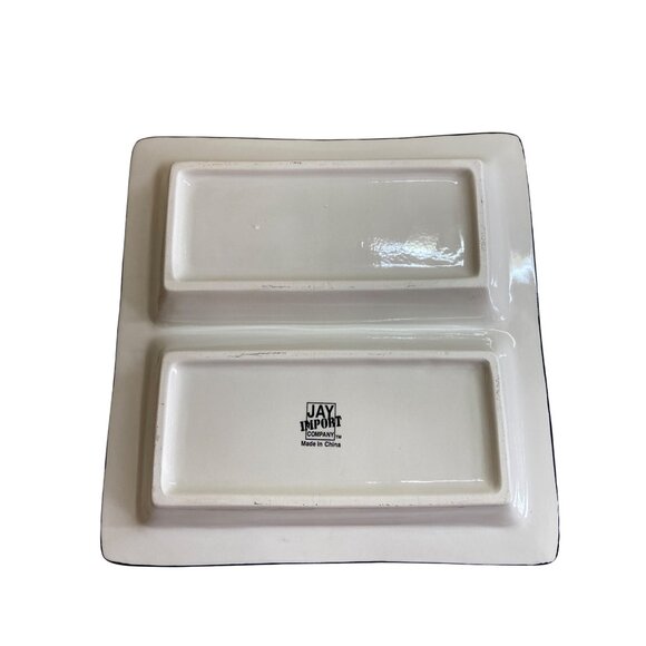 Jay Import Company Ceramic Divided Serving Tray Hand Painted Strawberry Spring - Picture 3 of 6